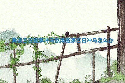 黄道吉日搬家冲马煞南 搬家吉日冲马怎么办